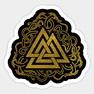 Gold Valknut Symbol Sticker